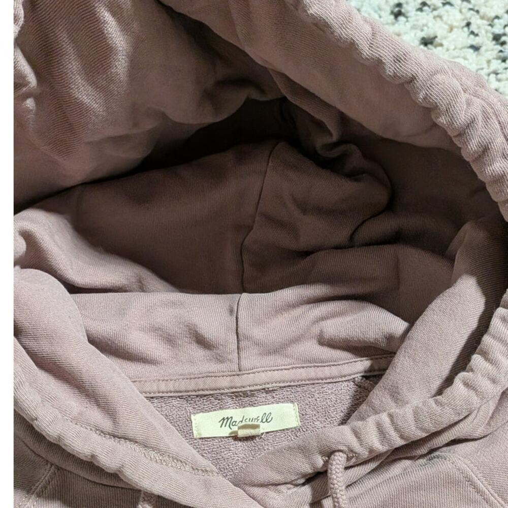 Madewell Women's Size S Muted Mauve Pink Cotton Blend French Terry Hoodie - Picture 4 of 5
